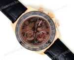 Replica Rolex Daytona 42mm Watch Rose Gold Case / Chocolate Arabic Dial / Black Ceramic Bezel